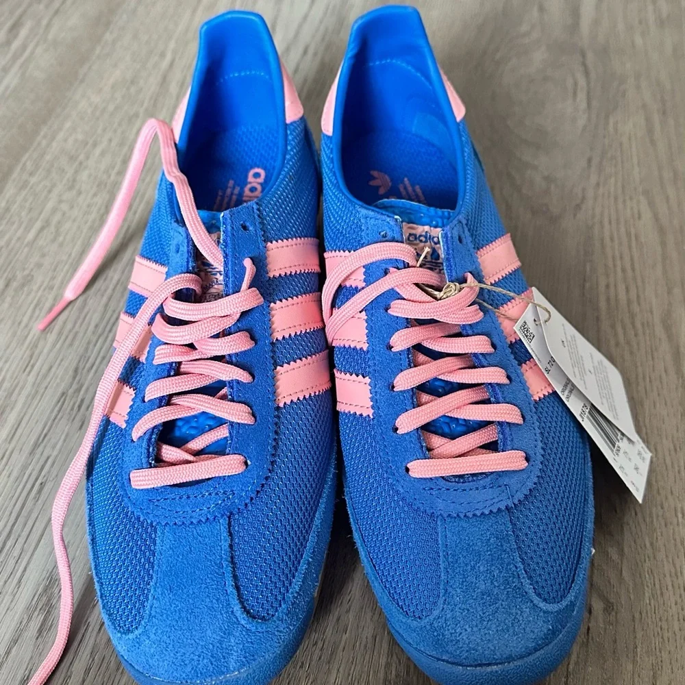 Adidas Women's Vibrant Blue and Pink Sneakers - Picture 2 of 5